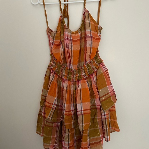 Aerie Colorful Plaid Halter Dress - Picture 3 of 7